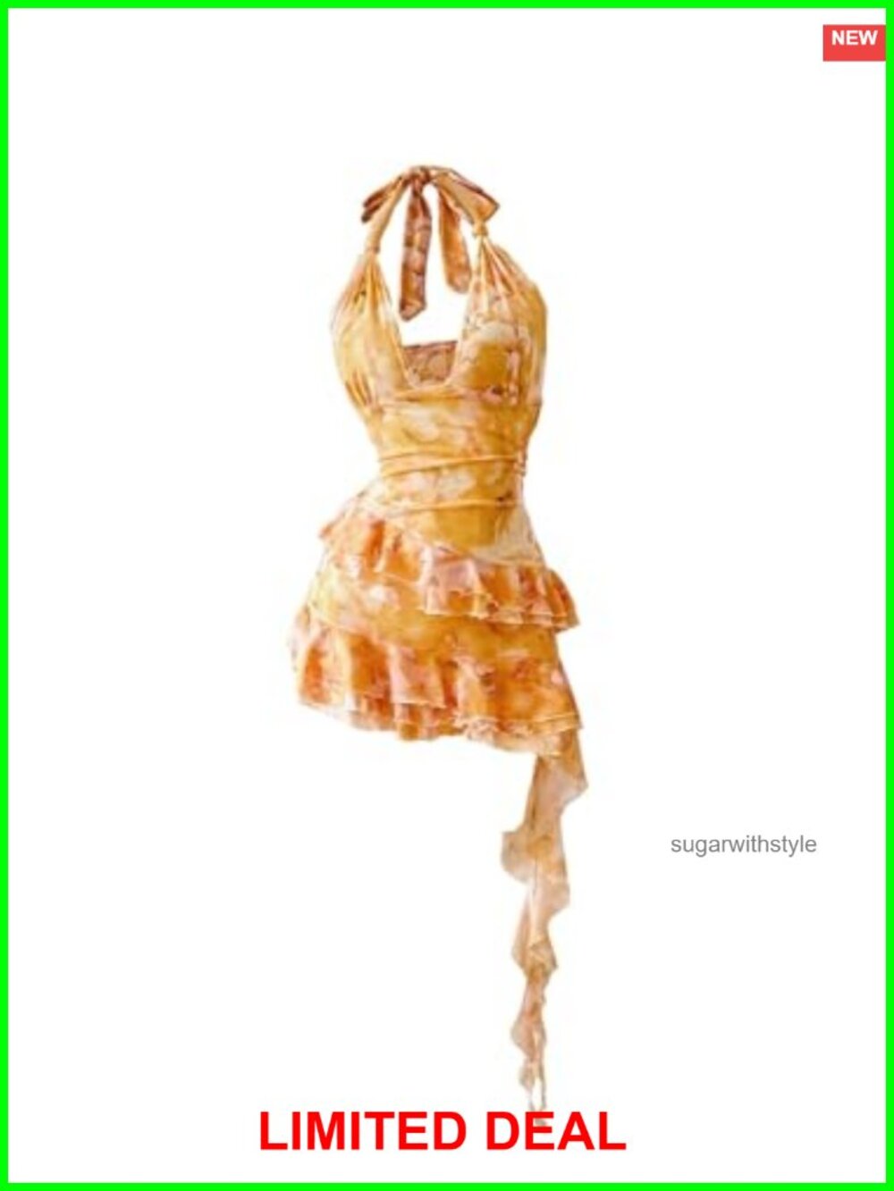 Halter Y2K Mini Dress Asymmetrical Wedding Guest Party Dress